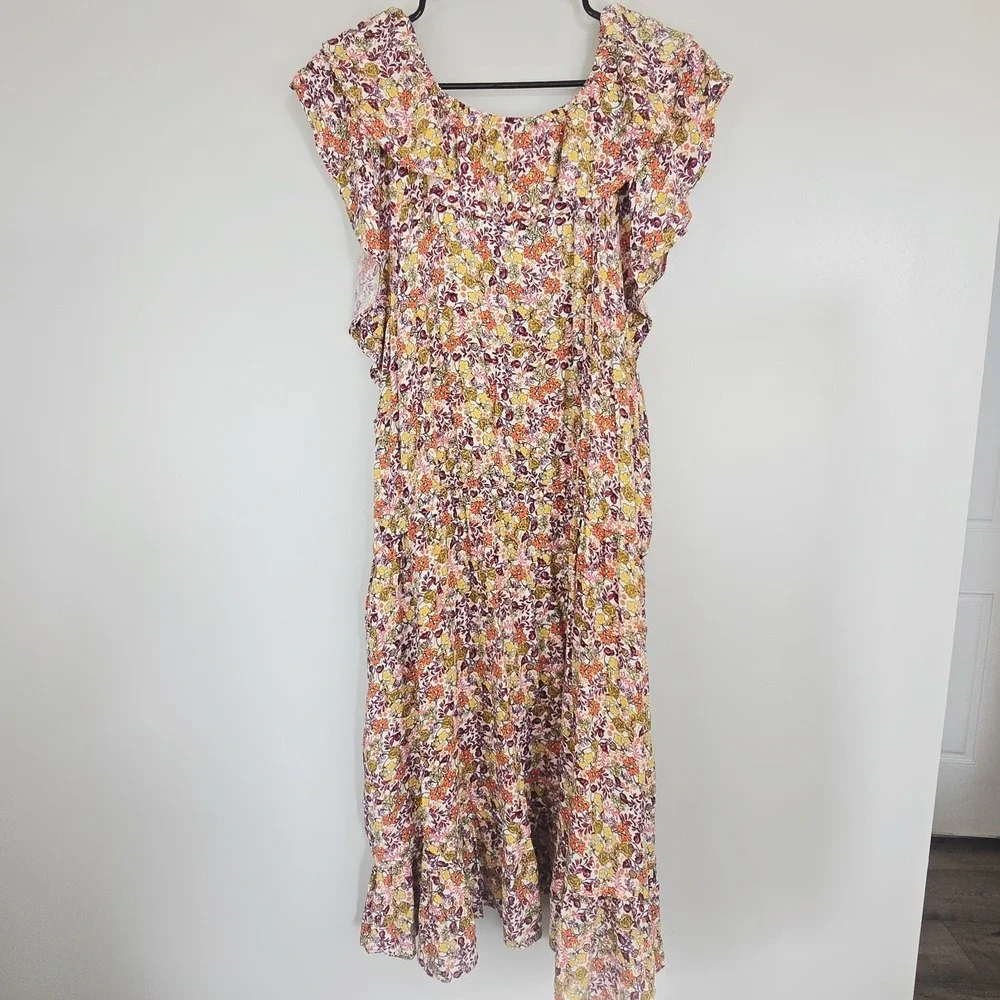Old Navy Waist-Defined Flutter-Short‎ Sleeve Floral Mini Dress Pullover 3X.E176 - Picture 3 of 14